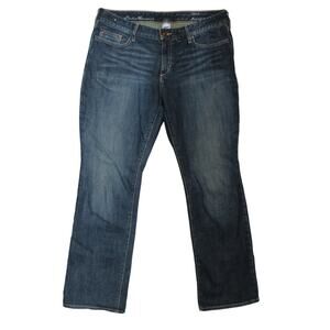 Eddie Bauer Womens Curvy Fit Barely Boot Distressed Blue Jeans‎ Size 10Short